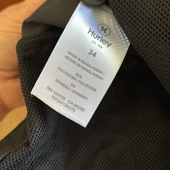 Hurley EUC Men’s black shorts size 34 - Picture 5 of 5